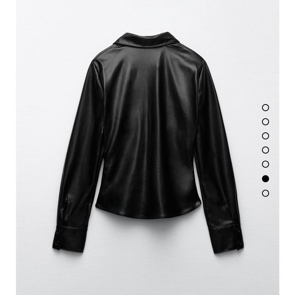 Zara Fitted Faux Leather Shirt - Picture 3 of 8